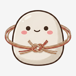 A rice-cake character bound with a knotted cord, for the kanji meaning harmony